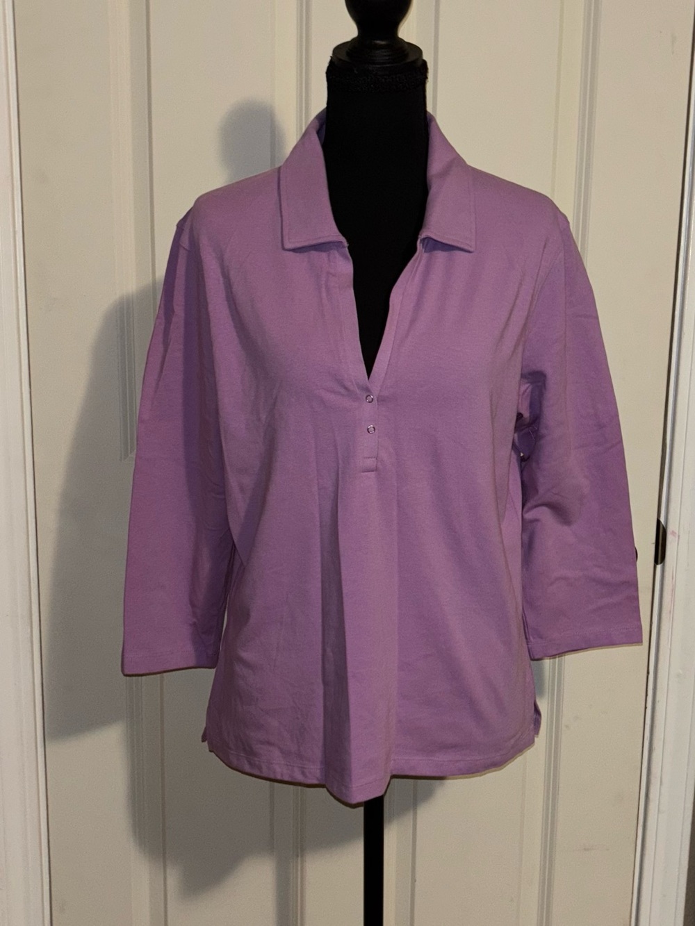 Style & Co. Lavender Collared Pullover Top